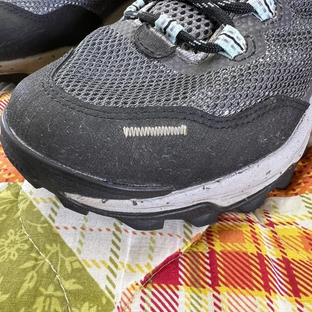 Merrell Womens Hiking Boots Gore Tex Gray Light Blue Sz 7 Waterproof Trail Shoes